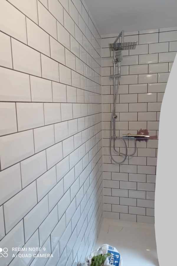 Installation complète, receveur de douche